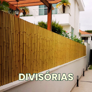Divisória externa feita com bambu